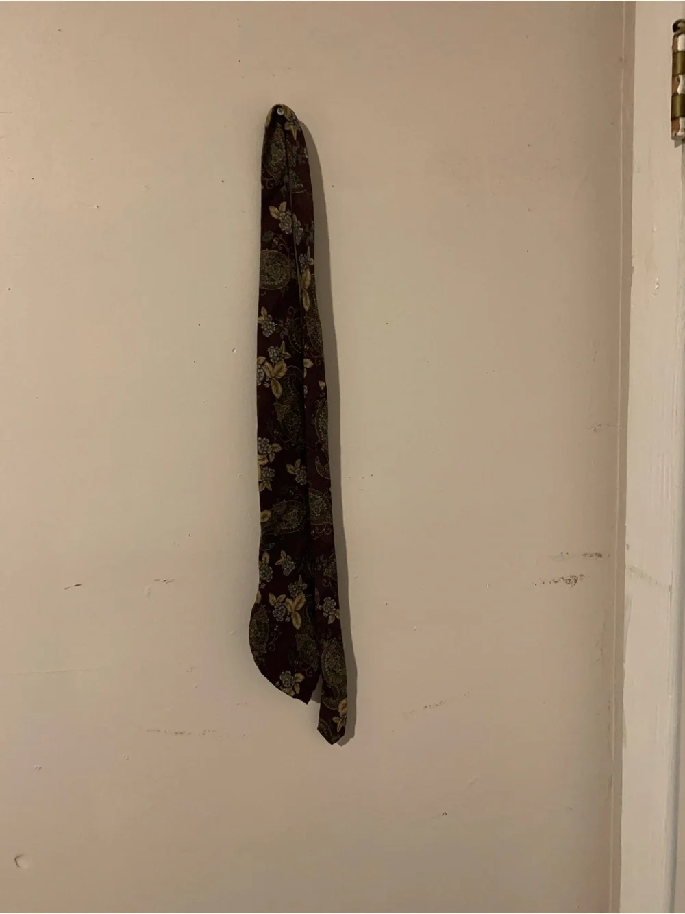 Mens Paisley Silk Tie in Dark Brown and Green
